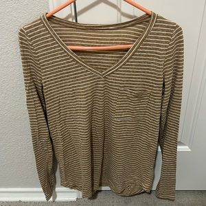 Striped Gold and White long sleeve tee